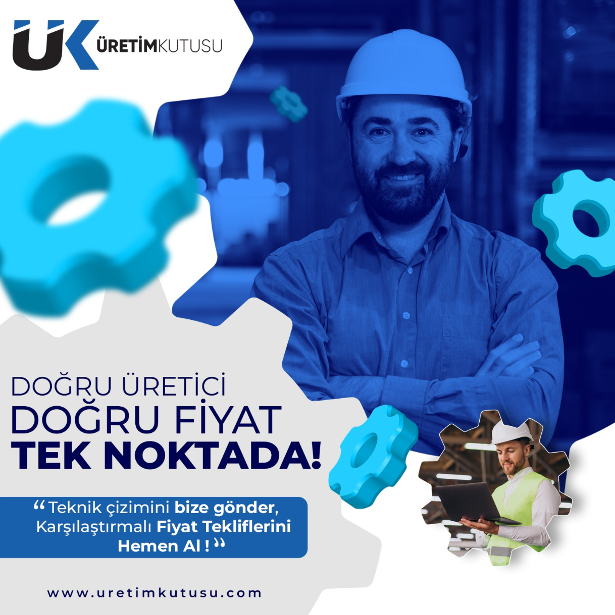 Promotional graphic for manufacturing services.