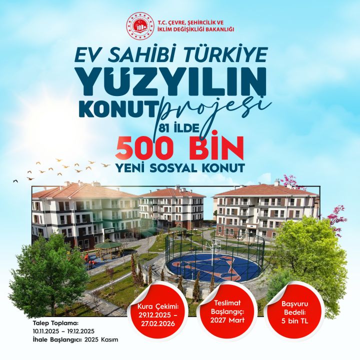 TOKİ 500 Bin Sosyal Konut Başvuruları 10 Kasım’da Başlıyor! Şartlar, Taksitler, Kategoriler ve Kura Süreci