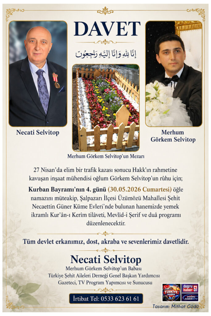 Necati Selvitop’tan merhum oğlu Görkem Selvitop için mevlid daveti