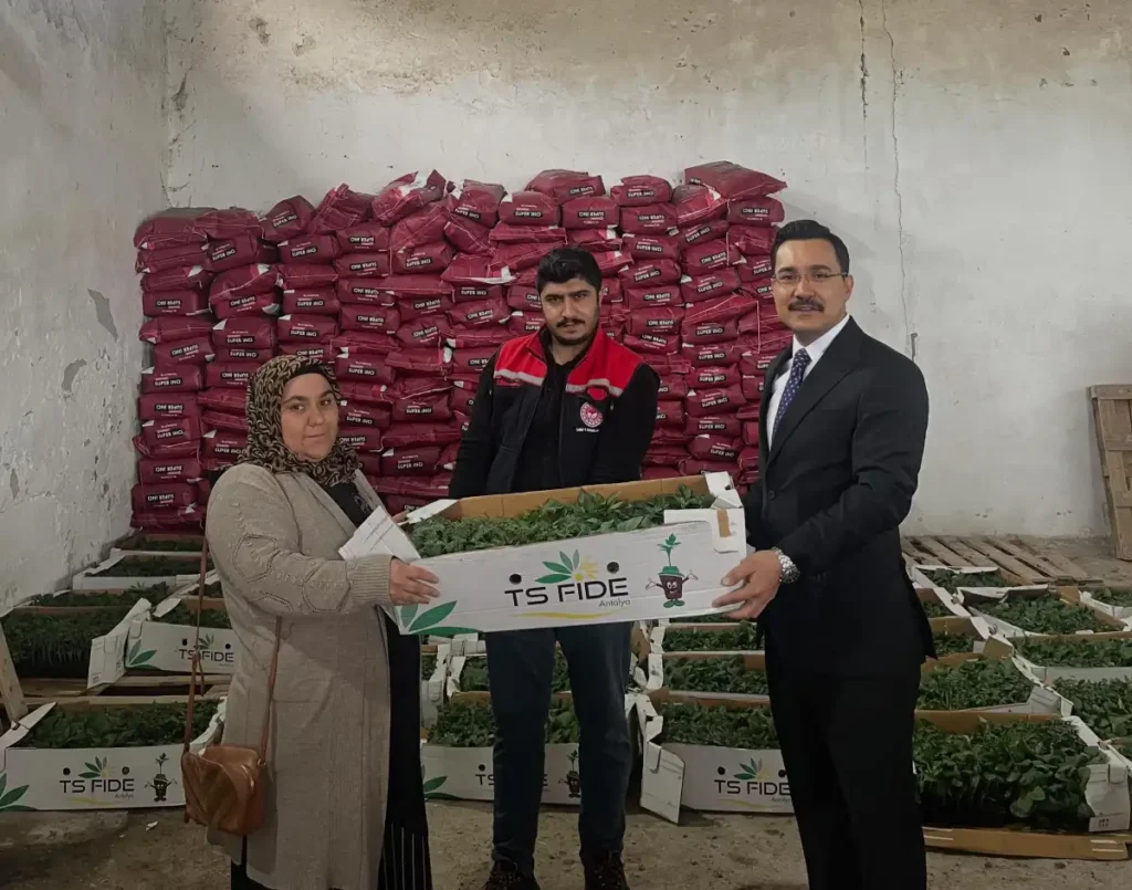Akyaka’da çiftçilere destek: 53 üreticiye hibeli fide dağıtıldı