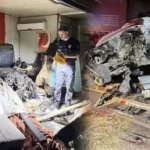 Direğe çarpan otomobilin motoru barakaya girdi: Olası facia son anda önlendi