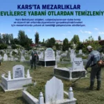 Kars'ta mezarlıklar yabani otlardan temizleniyor