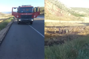 Ankara Nallıhan'da yanan araçtan mucize kurtuluş