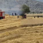 Burdur Yuva ovası'ndaki arazi yangını büyümeden söndürüldü