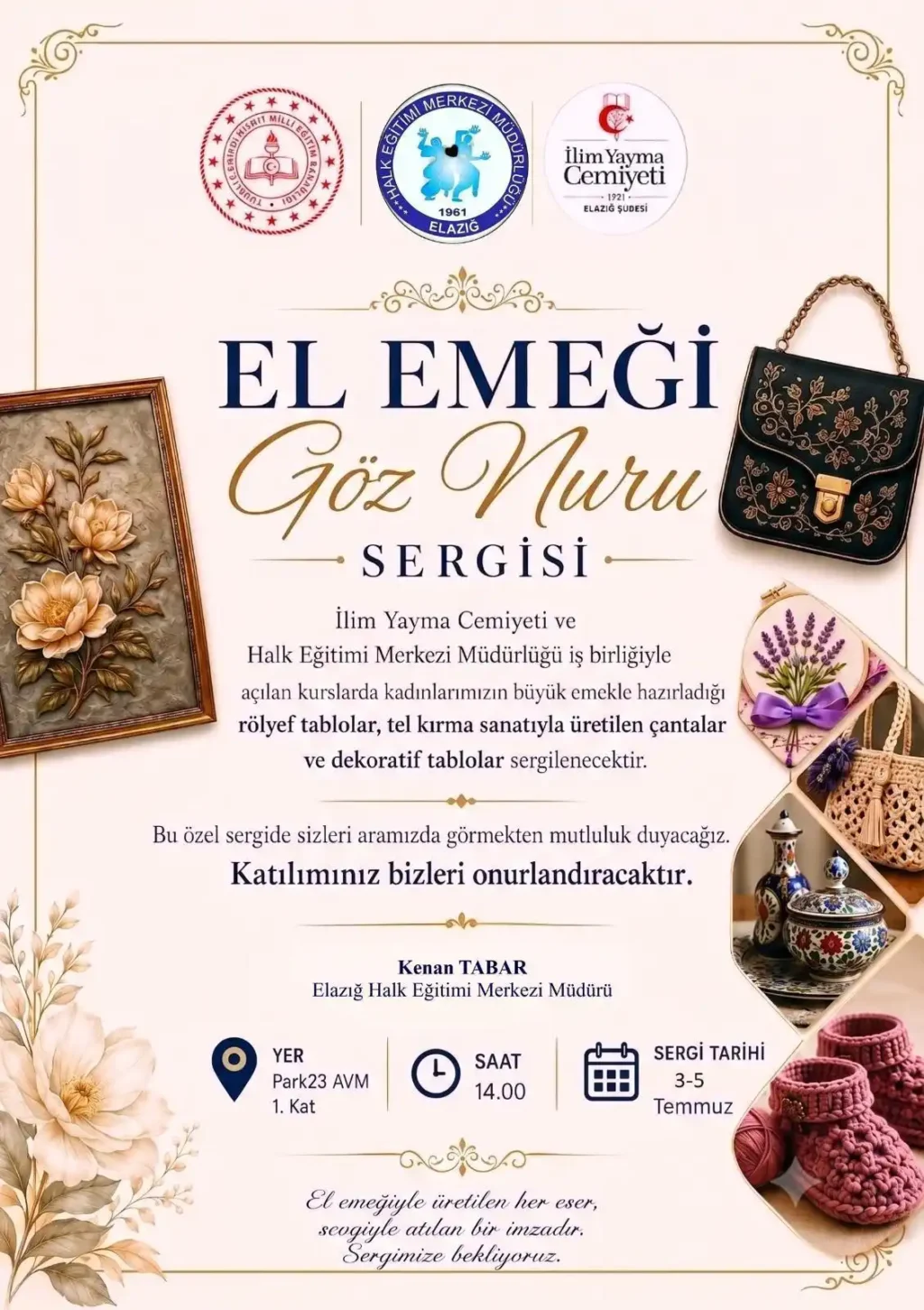 Elazığ'da el emeği göz nuru eserler sergilenecek